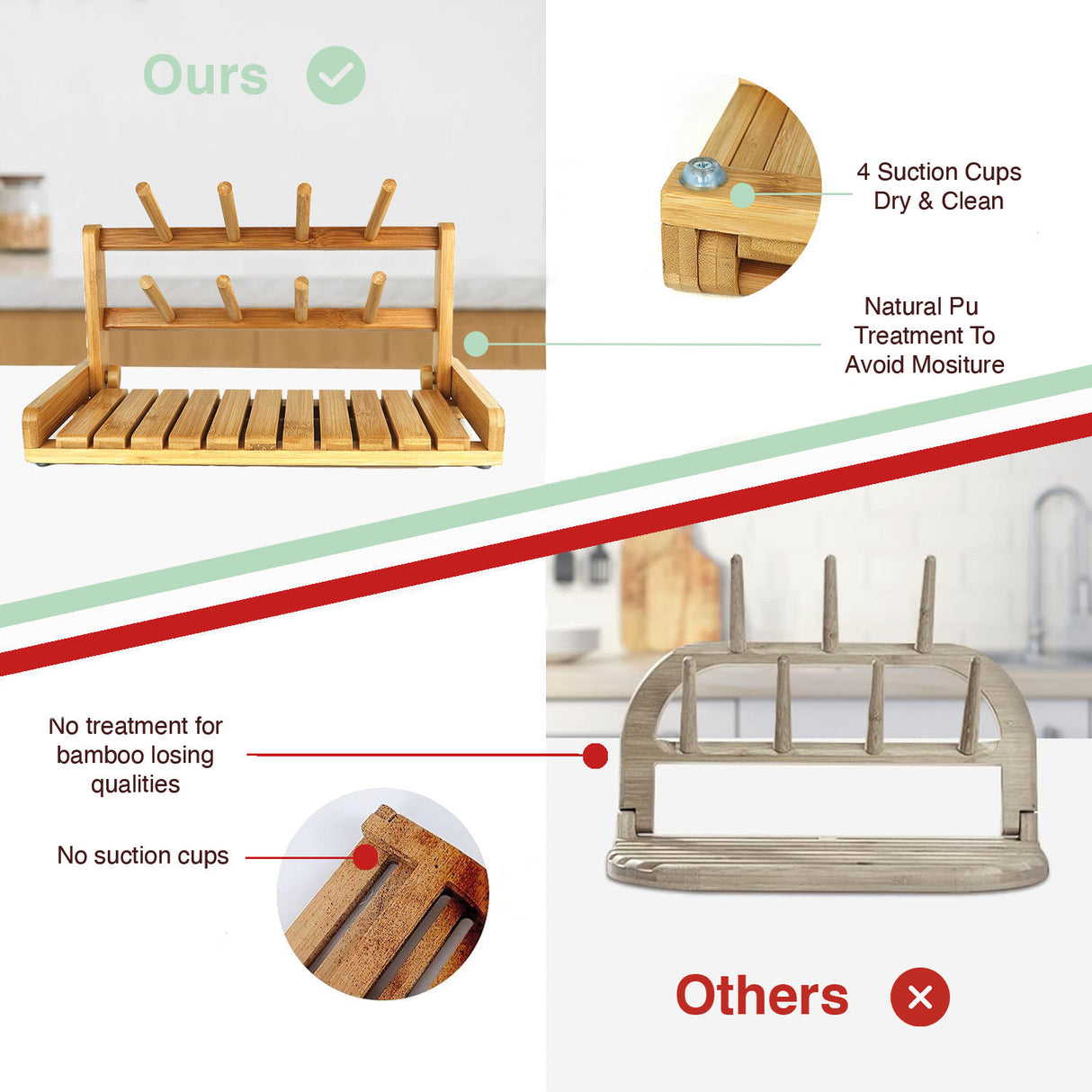 CARLA HOME Portable Bamboo Baby Bottle Drying Rack-1992735281127755781