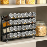 CARLA HOME Spice Rack organiser with 28 Spice Jars, Spice Labels, Funnel and Marker for Kitchen Countertop