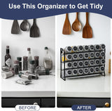 CARLA HOME Spice Rack organiser with 28 Spice Jars, Spice Labels, Funnel and Marker for Kitchen Countertop-1992735297644924930
