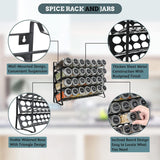 CARLA HOME Spice Rack organiser with 28 Spice Jars, Spice Labels, Funnel and Marker for Kitchen Countertop-1992735297644924931