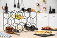 CARLA HOME 14 Bottle Freestanding Modern Metal Countertop Wine Rack Countertop-1992735284252512257