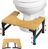 CARLA HOME Bamboo Toilet Stool Foldable and Adjustable Height with Non-Slip Layer for Bathroom - Extra Image