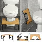 CARLA HOME Bamboo Toilet Stool Foldable and Adjustable Height with Non-Slip Layer for Bathroom-1978962246885314561