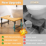 CARLA HOME Bamboo Toilet Stool Foldable and Adjustable Height with Non-Slip Layer for Bathroom - Side View