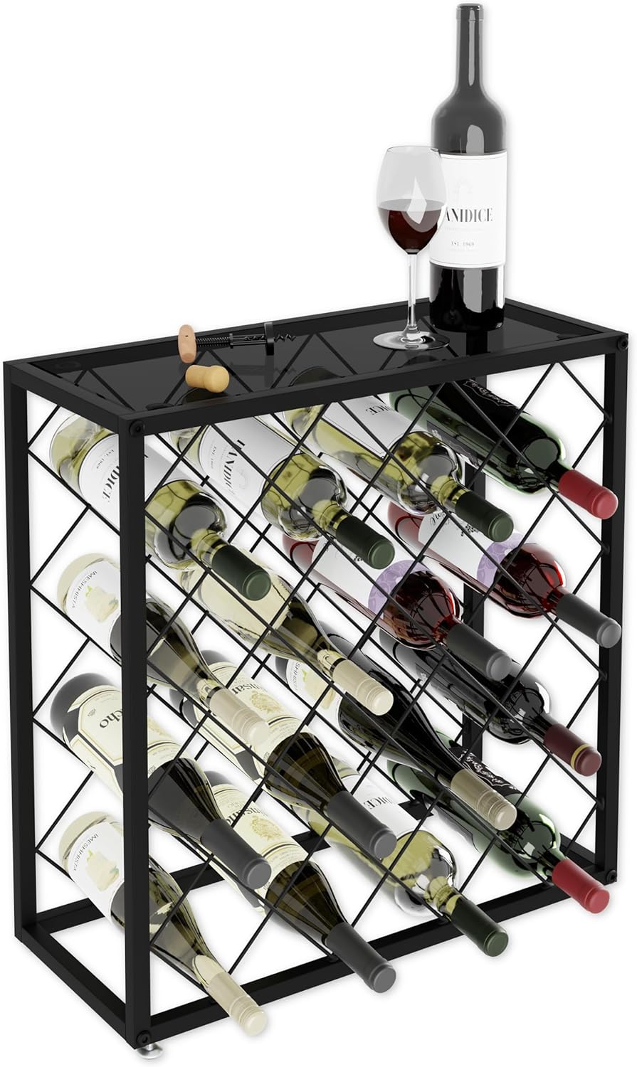 CARLA HOME Freestanding Metal Wine Rack for 25 Bottles-1992735287901556736