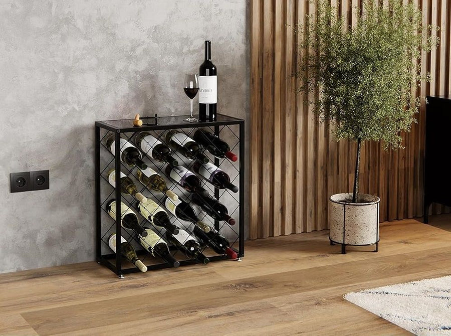 CARLA HOME Freestanding Metal Wine Rack for 25 Bottles-1992735287901556740