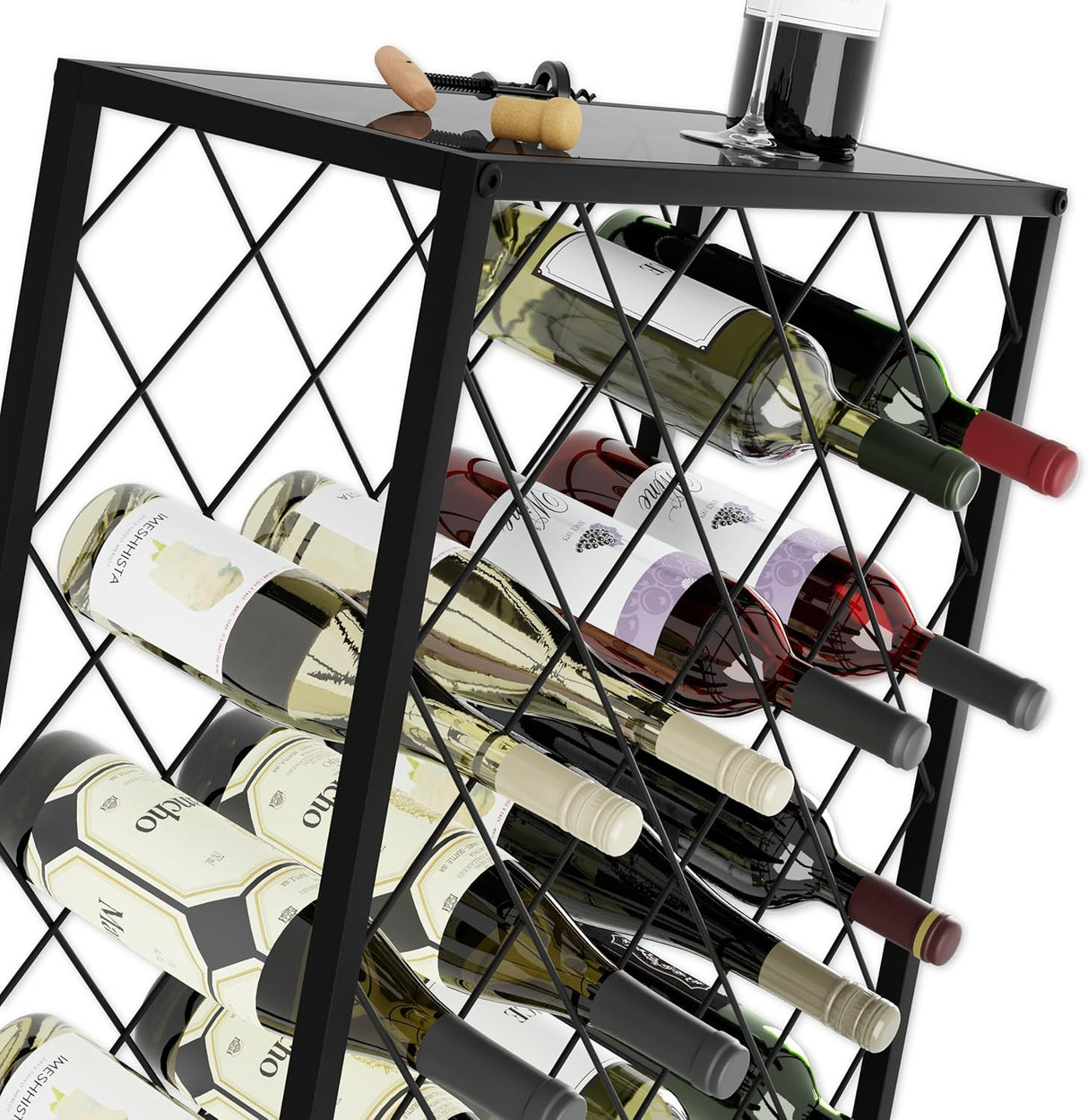 CARLA HOME Freestanding Metal Wine Rack for 25 Bottles-1992735287901556742