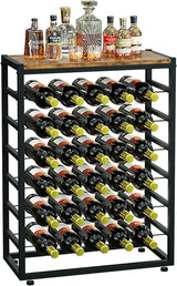 CARLA HOME 6-Tier Freestanding Wine Rack for 30 Bottles with Wood Countertop and Sturdy Metal Frame - Extra Image