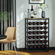 CARLA HOME 6-Tier Freestanding Wine Rack for 30 Bottles with Wood Countertop and Sturdy Metal Frame-1992735287175942145