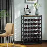 CARLA HOME 6-Tier Freestanding Wine Rack for 30 Bottles with Wood Countertop and Sturdy Metal Frame
