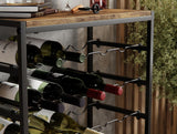 CARLA HOME 6-Tier Freestanding Wine Rack for 30 Bottles with Wood Countertop and Sturdy Metal Frame - Front View