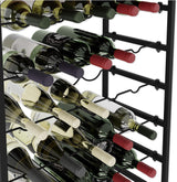 CARLA HOME 6-Tier Freestanding Wine Rack for 30 Bottles with Wood Countertop and Sturdy Metal Frame - Side View