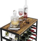 CARLA HOME 6-Tier Freestanding Wine Rack for 30 Bottles with Wood Countertop and Sturdy Metal Frame - 45-Degree Angle