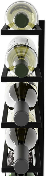 CARLA HOME Metal Wall Mount Wine Rack for Wine Bottles, Liquor, Champagne (Holds 10 Bottles) - Close-Up Angle