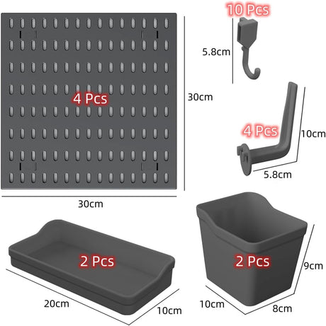 CARLA HOME Pegboard Combination Kit with 4 Pegboards and 18 Accessories Modular Hanging for Wall Organiser-1978962248428818434