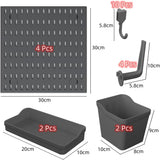 CARLA HOME Pegboard Combination Kit with 4 Pegboards and 18 Accessories Modular Hanging for Wall Organiser - Front View