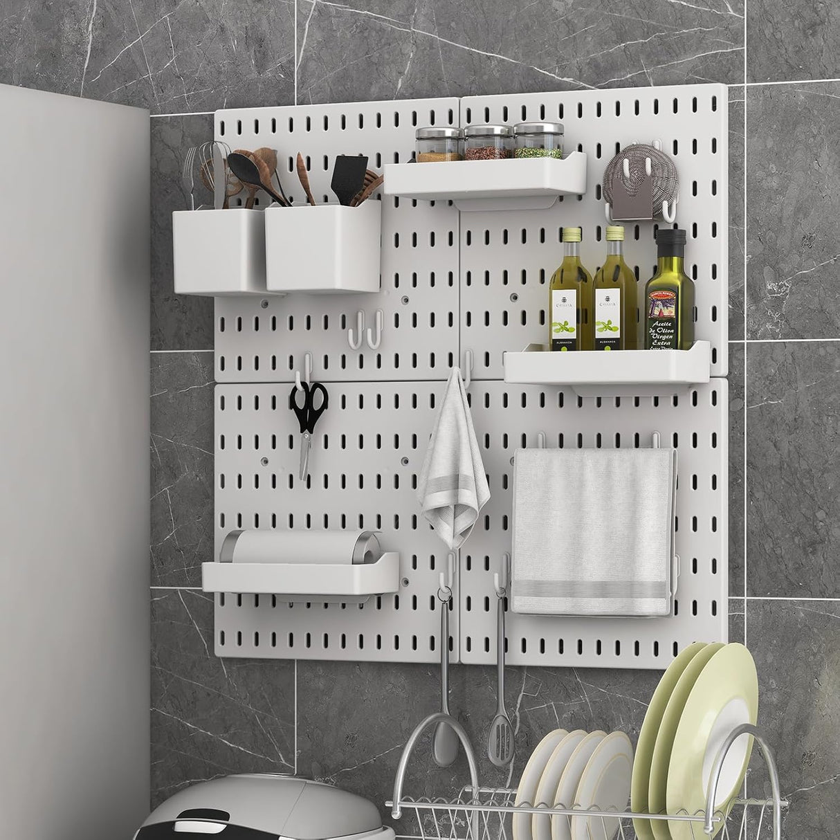 CARLA HOME Pegboard Combination Kit with 4 Pegboards and 18 Accessories Modular Hanging for Wall Organiser-1978962248600784900