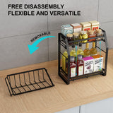 CARLA HOME 3-Tier Detachable Spice Rack Storage Organiser for Kitchen Countertop - Side View