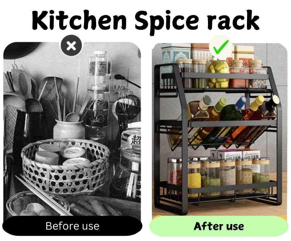 CARLA HOME 3-Tier Detachable Spice Rack Storage Organiser for Kitchen Countertop-1978962249125072901
