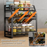 CARLA HOME 3-Tier Detachable Spice Rack Storage Organiser for Kitchen Countertop - Rear View