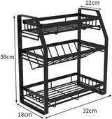 CARLA HOME 3-Tier Detachable Spice Rack Storage Organiser for Kitchen Countertop - Low Angle