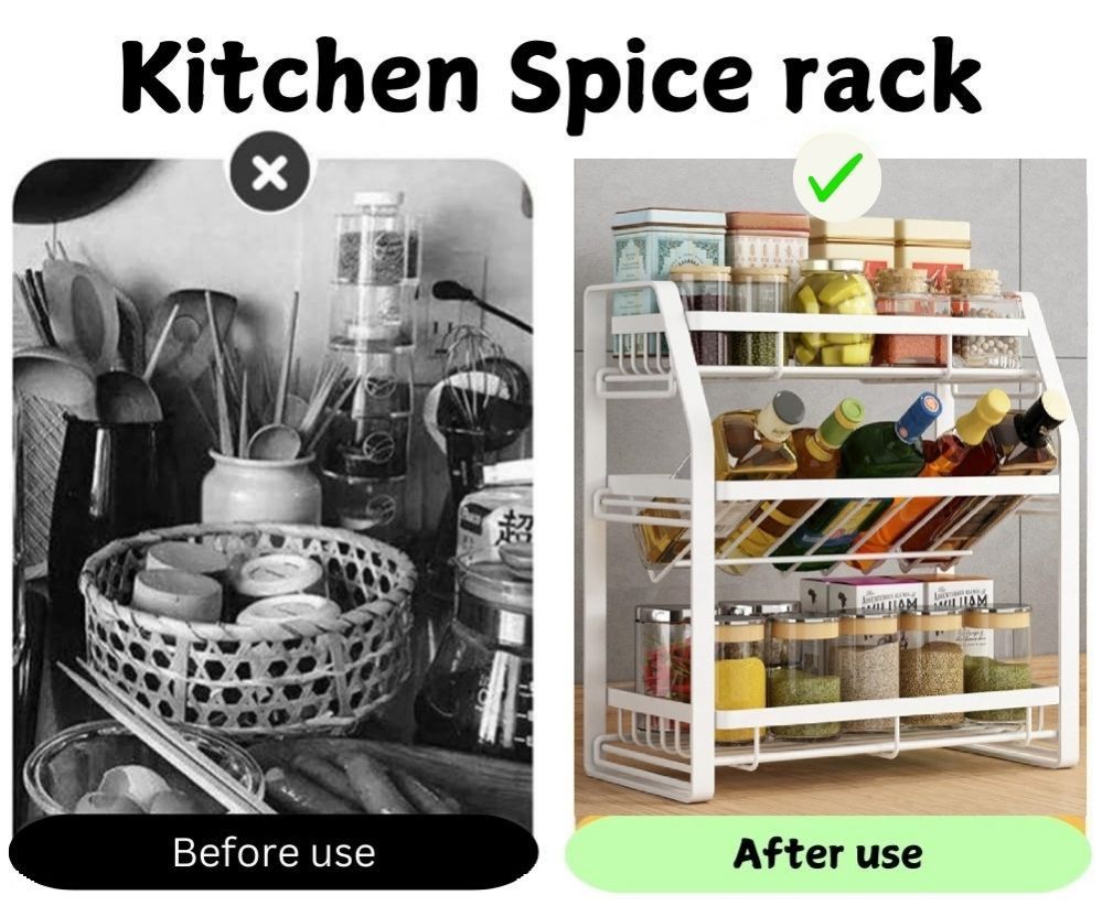 CARLA HOME 3-Tier Detachable Spice Rack Storage Organiser for Kitchen Countertop-1992735285284311043