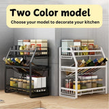 CARLA HOME 3-Tier Detachable Spice Rack Storage Organiser for Kitchen Countertop-1992735285284311046
