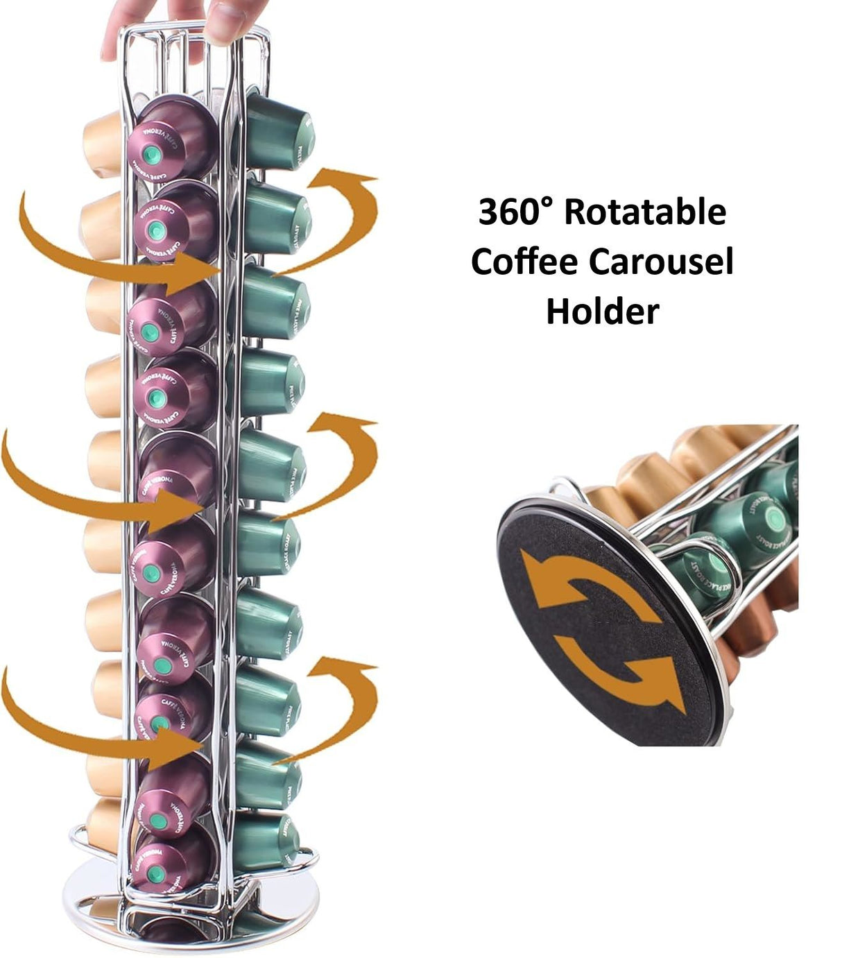 CARLA HOME Coffee Pods Holder Storage Compatible with 40 Nespresso Pods-1992735294604054533