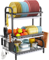 CARLA HOME Dish Drying Rack 3 Tier Large Capacity Kitchen Storage with Utensil and Cutting Board Holder - Extra Image