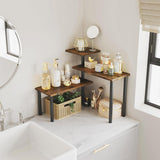 CARLA HOME 3-Tier Wooden Corner Shelf Kitchen Spice Rack Organiser Home Storage & Organisation - Front View