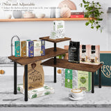CARLA HOME 3-Tier Wooden Corner Shelf Kitchen Spice Rack Organiser Home Storage & Organisation - 45-Degree Angle