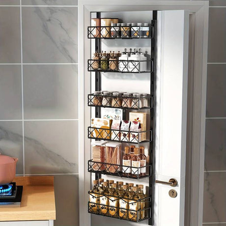 CARLA HOME 6 Tier Adjustable Baskets Over Door Pantry Organiser for Home Kitchen-1992735300773875713