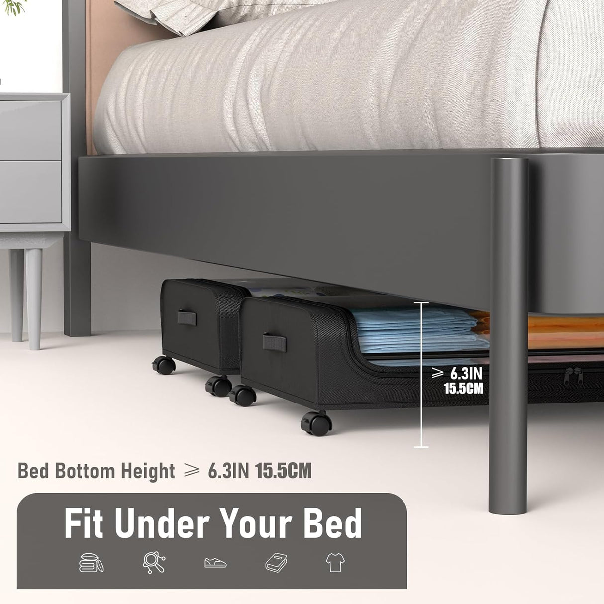 CARLA HOME XXL Under Bed Rolling Storage Containers with 50L Large Capacity and Wheels-1992735284432867334