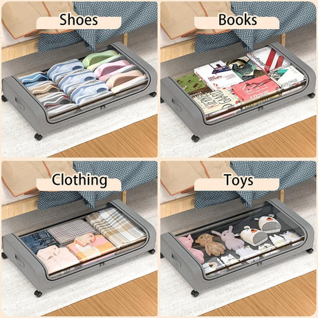 CARLA HOME XXL Under Bed Rolling Storage Containers with 50L Large Capacity and Wheels-1992735284076351495