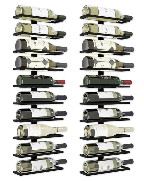 CARLA HOME Set 2 Pcs Metal Wall Mount Wine Rack for Wine Bottles, Liquor, Champagne (Holds 10 Bottles)-1978962251868147712