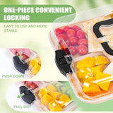 CARLA HOME Bamboo Charcuterie Board with Lid & Handle ideal Gift for Kitchen, Party & Picnic (6 Compartments) - Top-Down View