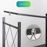 CARLA HOME 3-Tier Foldable Storage Shelf with Wheels for Kitchen, Garage, Pantry or Basement (Black) - Close-Up Angle