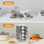 CARLA HOME Rotating Spice Rack Organizer with 20 Glass Jars for Kitchen Countertop-1992735296076255235