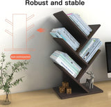 CARLA HOME 5-Tier Tree Bookshelf Storage Rack for Home Office or Bedroom (Black) - 45-Degree Angle