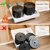 CARLA HOME Pack Pull Out Cabinet Organizer Expandable for Cabinets with Adjustable Slide Out Shelves and Easy Installation (White) - 45-Degree Angle