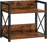 CARLA HOME 2-Tier Countertop Shelf Organizer Rustic Wood Kitchen Spice Rack for Storage, Condiments & Cabinet Organization - Close-Up Angle