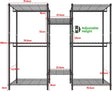 CARLA HOME Heavy Duty Clothing Garment Rack Organizer with Hanging Rods & Storage Shelves for Clothes, Shoes & Wardrobe-1992735283526897665