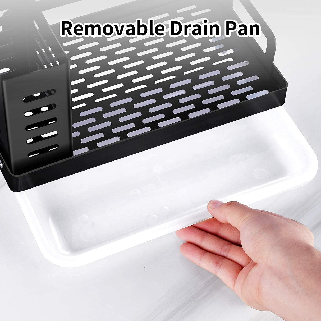 CARLA HOME Kitchen Sink Caddy Organizer with Sponge, Soap & Brush Storage and Rag Rack, Drain Tray & Utensil Holder-1992735286576156678