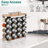 CARLA HOME 20-Jar Spice Rack Organizer Storage for Kitchen Countertop or Cabinet - Top-Down View