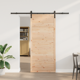 Sliding Door Natural 100 x 208 cm Solid Pine Wood
