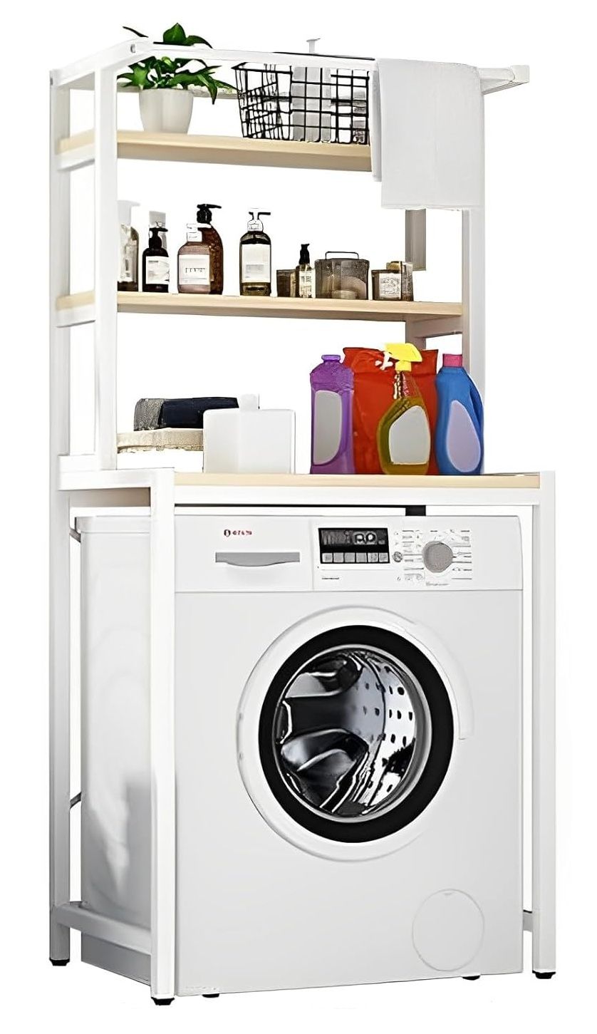 CARLA HOME 3-Tier Over Washing Machine Storage Rack Laundry Shelf Organizer for Bathroom or Toilet (White)-1978962259598249984