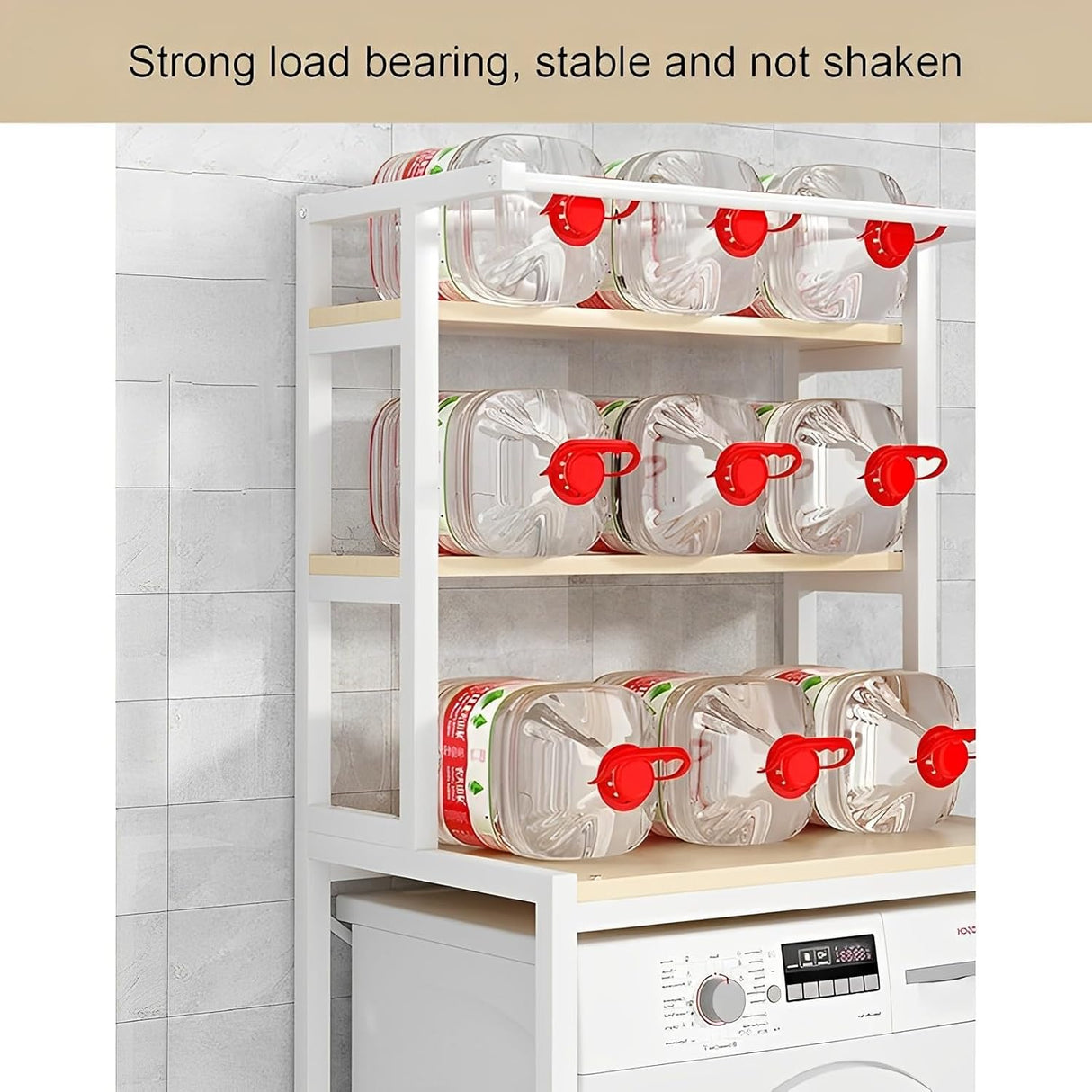 CARLA HOME 3-Tier Over Washing Machine Storage Rack Laundry Shelf Organizer for Bathroom or Toilet (White)-1978962259598249989