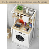 CARLA HOME 3-Tier Over Washing Machine Storage Rack Laundry Shelf Organizer for Bathroom or Toilet (White) - Rear View