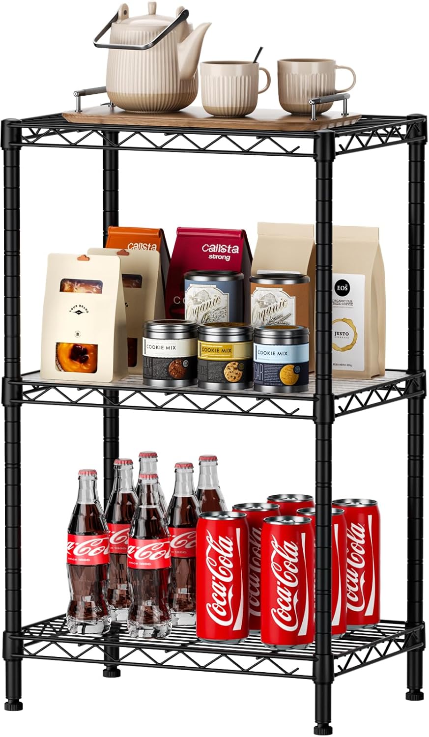 CARLA HOME 3-Tier Adjustable Metal Storage Shelves Wire Rack Organizer for Kitchen, Pantry, Bathroom or Laundry Room (45cm W x 40cm D x 103cm H)-1992735281702375424