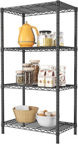 CARLA HOME 4-Tier Adjustable Metal Storage Shelves Wire Rack Organizer for Kitchen, Pantry, Bathroom or Laundry Room (60cm W x 40cm D x 140 cm H)-1992735282633510912